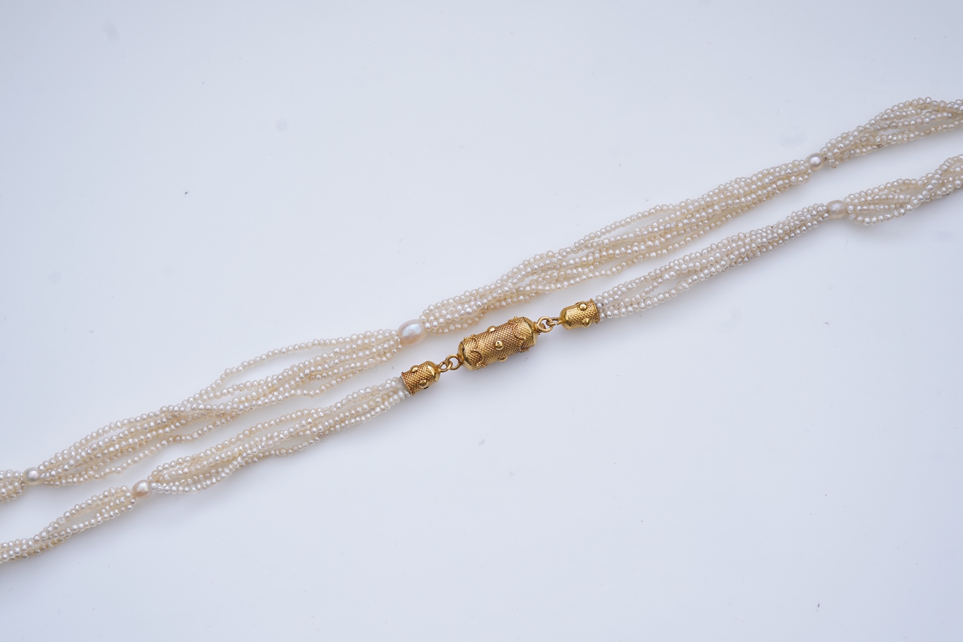 A seed pearl necklace, mid 19th century
